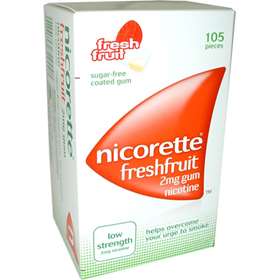 Nicorette Gum 2mg Fresh Fruit 105 Pieces Low Strength
