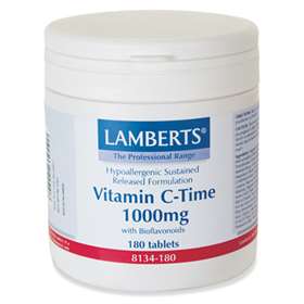 Lamberts Vitamin C Time Release with Bioflavonoids 1000mg 180 Tablets