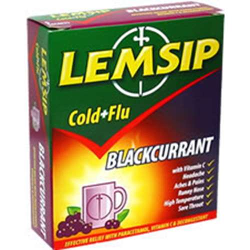 Lemsip Cold Flu Blackcurrant 5x