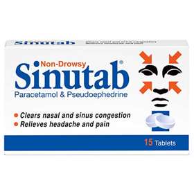 Non-Drowsy Sinutab Tablets (15)