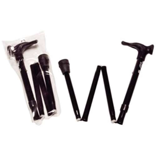 Adjustable Folding Stick   Anatomic comfort grip black (right)