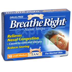 Breathe Right Nasal Strips Tan Small/Medium 10