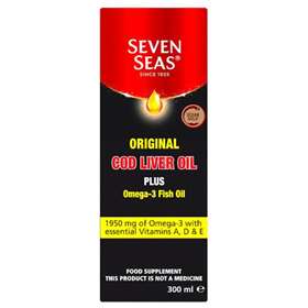 Seven Seas Pure Cod Liver Oil Plus Omega-3 Fish Oil 300ml