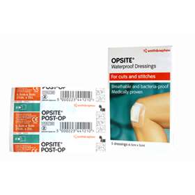 Smith and Nephew Opsite Waterproof Dressings for Cuts and Stitches (6.5cm x 5cm) (5 Dressings)