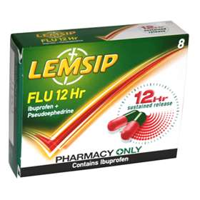 Lemsip Flu 12hr Pharmacy Strength Capsules 8
