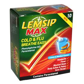 Lemsip Max Strength Cold & Flu Breathe Easy Lemon & Menthol Sachets 10