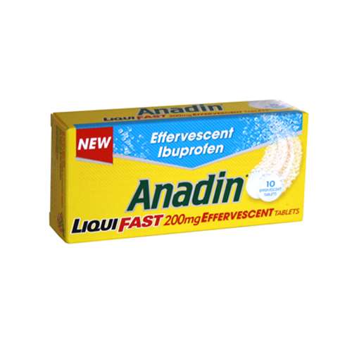 Anadin Liquifast Ibuprofen 200mg Effervescent 10 ExpressChemist.co.uk