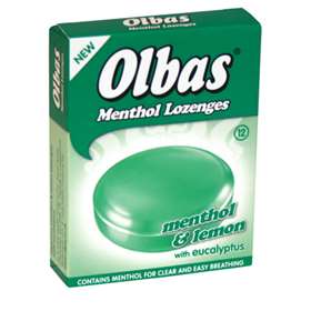 Olbas Menthol Lozenges Menthol and Lemon 12