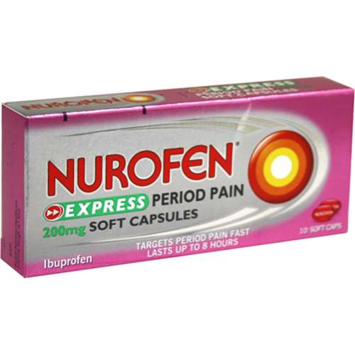 Nurofen Express Period Pain Soft Capsules 200mg 10 ExpressChemist.co