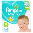 Pampers Baby-Dry Nappies Size 4 (8-16kg/17-35) 25