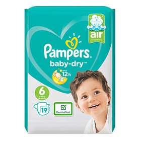Pampers Baby-Dry Nappies Extra Large Size 6 19