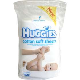 Huggies Cotton Soft Sheets 60 Pack