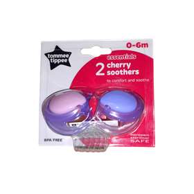 Tommee Tippee Soothers Cherry (0-6 Months) 2 Pink and Purple