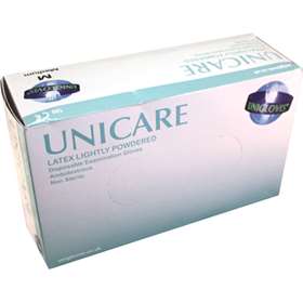 Unicare Latex Lightly Powdered Gloves Medium 100