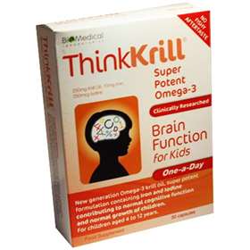 Thinkkrill Super Potent Omega-3 Brain Function for Kids 30 Capsules