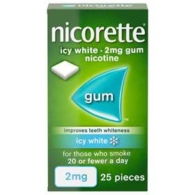 Nicorette Icy White 2mg Nicotine Gum 25 pieces