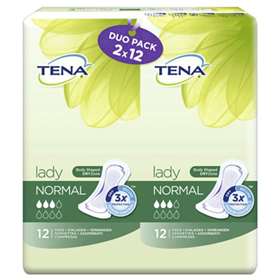 Tena Lady Duo Pack Normal Pads 2x12