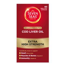 Seven Seas Pure Cod Liver Oil Capsules Extra High Strength Capsules 30
