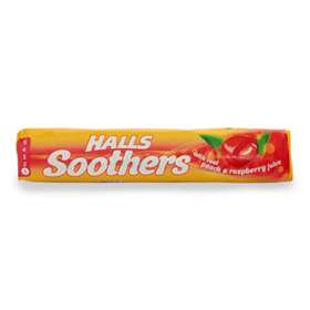 Halls Soothers Peach and Raspberry Juice Sweets 45g