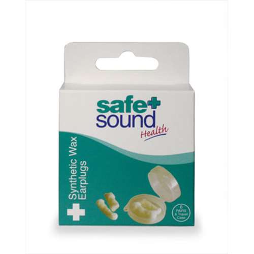 Safe and Sound Synthetic Wax Earplugs 6 Pairs ExpressChemist.co.uk