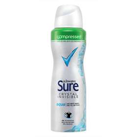 Sure Women Crystal Invisible Aqua Antiperspirant Deodorant Compressed 125ml
