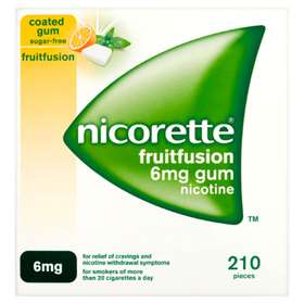 Nicorette Fruit Fusion Sugar-Free Coated Gum 6mg Nicotine 210 Pieces