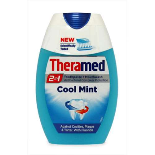 Theramed 2 in 1 Toothpaste and Mouthwash Cool Mint 75ml ExpressChemist.co.uk Buy Online