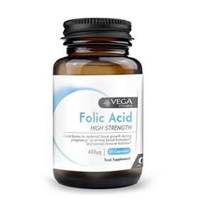Vega Folic Acid 400µg  30 Capsules