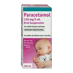 Paracetamol 120mg/5ml S/F Oral Suspension 100ml - Cherry