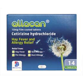 Allacan Hay-fever And Allergy Relief Cetirizine Hydrochloride Tablets 14