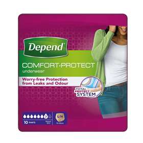 Depend for Women Incontinence Underwear Size S/M 10 Pants