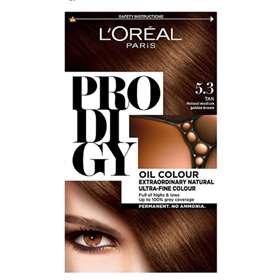 L'Oreal Prodigy 5.30 Tan (Natural medium golden brown) hair colour.