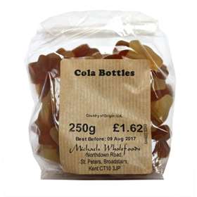 Michaels Wholefoods Cola Bottles 250g