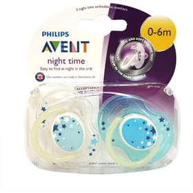 Avent Night Time Soothers 2 Pack 0-6m
