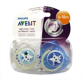Avent Night Time Soothers 2 Pack 6-18m