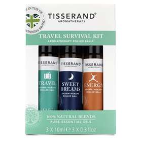 Tisserand Travel Survival Kit Aromatherapy Roller Balls 3x10ml