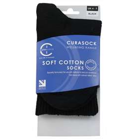 Curasock Soft Cotton Socks UK 4-7 Black