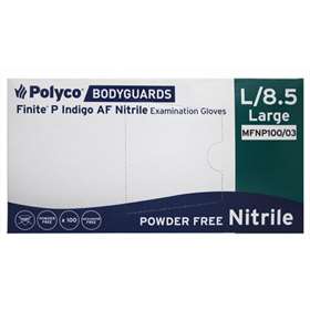 Polyco Bodyguards Finite P Indigo AF Nitrile Examination Gloves Large