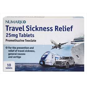 Numark Travel Sickness Relief 25mg Tablets 10