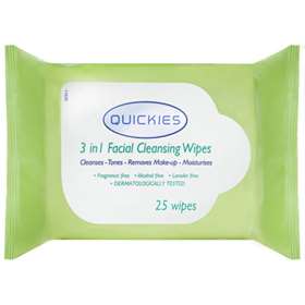Quickies 3 in 1 Facial Cleansing Wipes 25