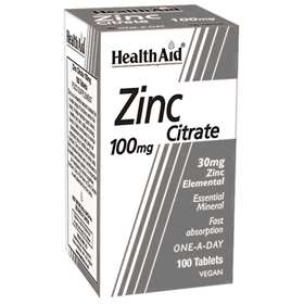 Health Aid Zinc Citrate 100mg 100 Tablets