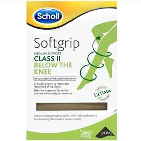 Scholl Softgrip Class 2 Knee Length Open Toe Natural - Small