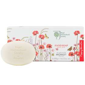 Bronnley Royal Horticultural Society Poppy Meadow Hand Soap 3x100g