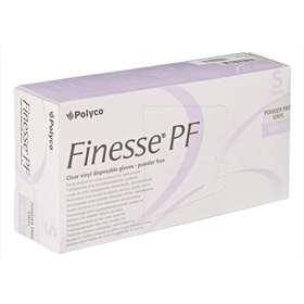 Polyco Finesse PF Clear Vinyl Disposable Gloves Small 100