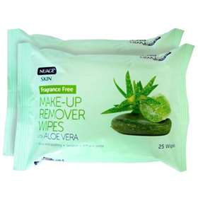 Nuage Skin Fragrance Free Make-Up Remover Wipes with Aloe Vera Twin Pack