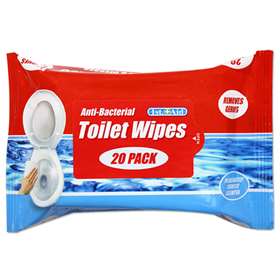 1st Aid Anti-Bacterial Toilet Wipes 20 Pack