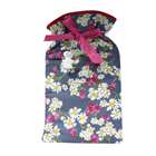 Hot Water Bottle With Denim Floral Cover