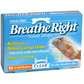 Breathe Right Nasal Strip Clear Small/Medium - 10 Pack