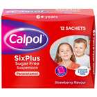 Calpol Colour and Sugar Free Six Plus Suspension 5ml Sachets 12