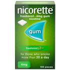Nicorette FreshMint Gum 4mg 105
